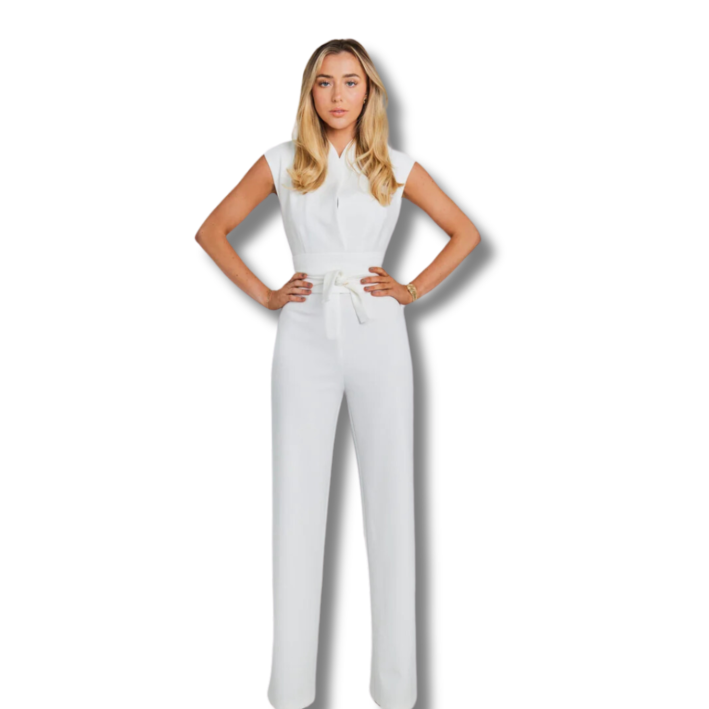Elena Women’s Sleeveless Jumpsuit – Versatile Style in Neutral Palette