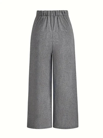 Alessia Women’s High-Waist Wide-Leg Pants – Light Blue, Spring–Summer, Asymmetrical Hem
