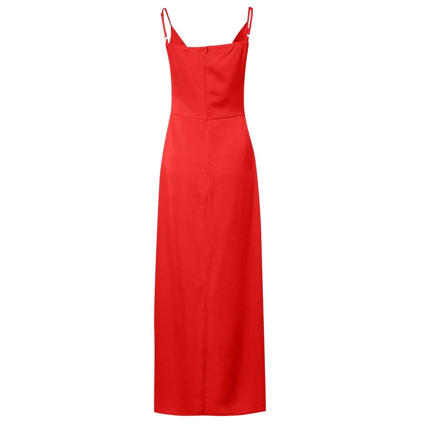 Gianna V-Neck Side-Slit Dress – Elegant Slim Fit for Day or Evening
