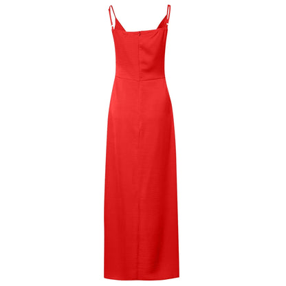Gianna V-Neck Side-Slit Dress – Elegant Slim Fit for Day or Evening