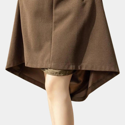 Francesca Elegant Midi Skirt – Metallic Silk Blend Pleated Design