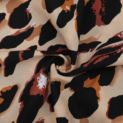 Valentina Feminine Leopard Print Skirt – Chic Midi Silhouette in Earthy Tones