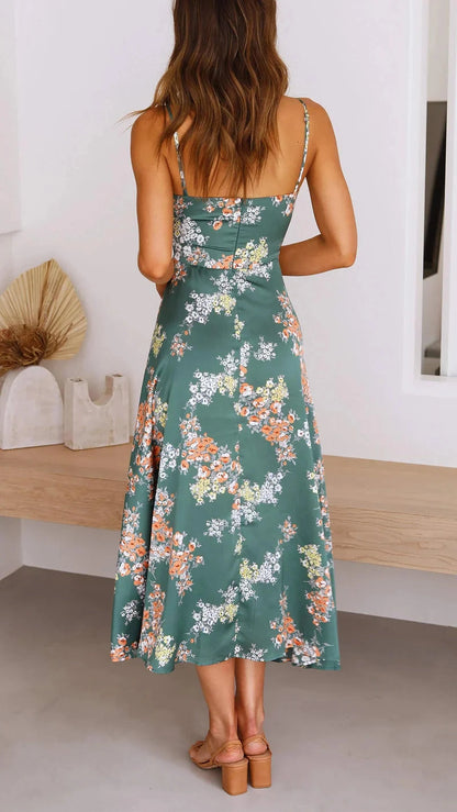Isabella Floral Midi Dress – Women’s Effortless Garden-Inspired Style
