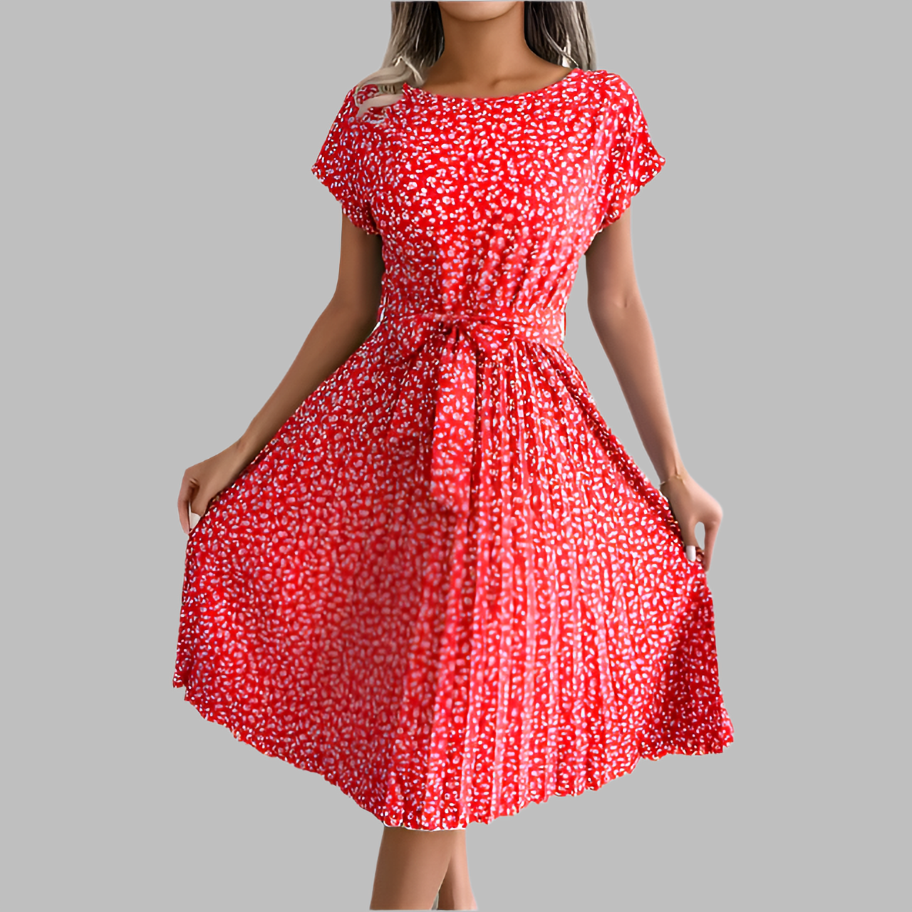 Bianca Wrap-Style High-Waist Floral Dress – Breezy Day-to-Evening Chic