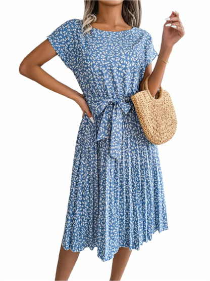 Bianca Wrap-Style High-Waist Floral Dress – Breezy Day-to-Evening Chic
