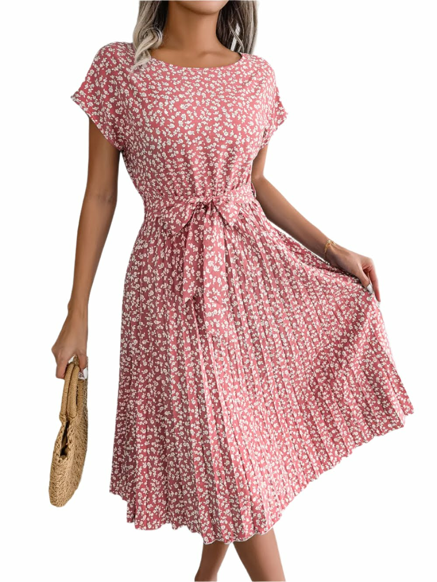 Bianca Wrap-Style High-Waist Floral Dress – Breezy Day-to-Evening Chic