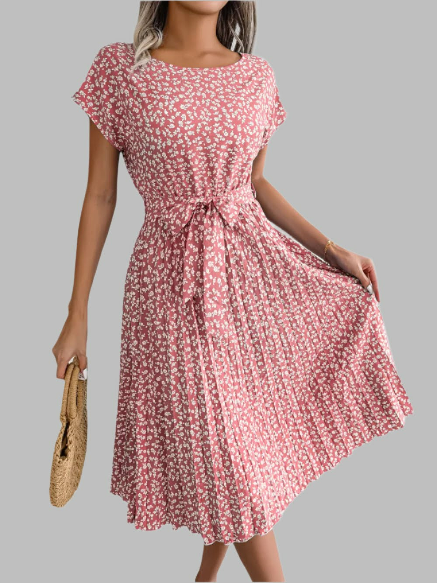 Bianca Wrap-Style High-Waist Floral Dress – Breezy Day-to-Evening Chic