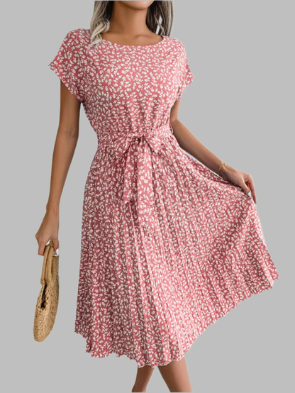 Bianca Wrap-Style High-Waist Floral Dress – Breezy Day-to-Evening Chic