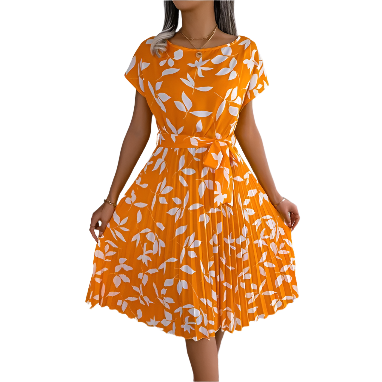 Bianca Wrap-Style High-Waist Floral Dress – Breezy Day-to-Evening Chic