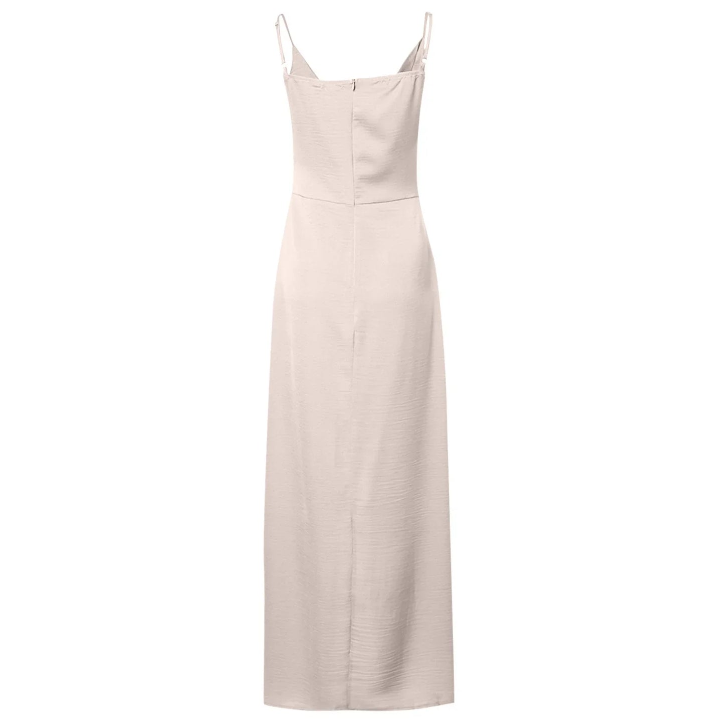 Gianna V-Neck Side-Slit Dress – Elegant Slim Fit for Day or Evening