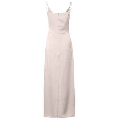 Gianna V-Neck Side-Slit Dress – Elegant Slim Fit for Day or Evening