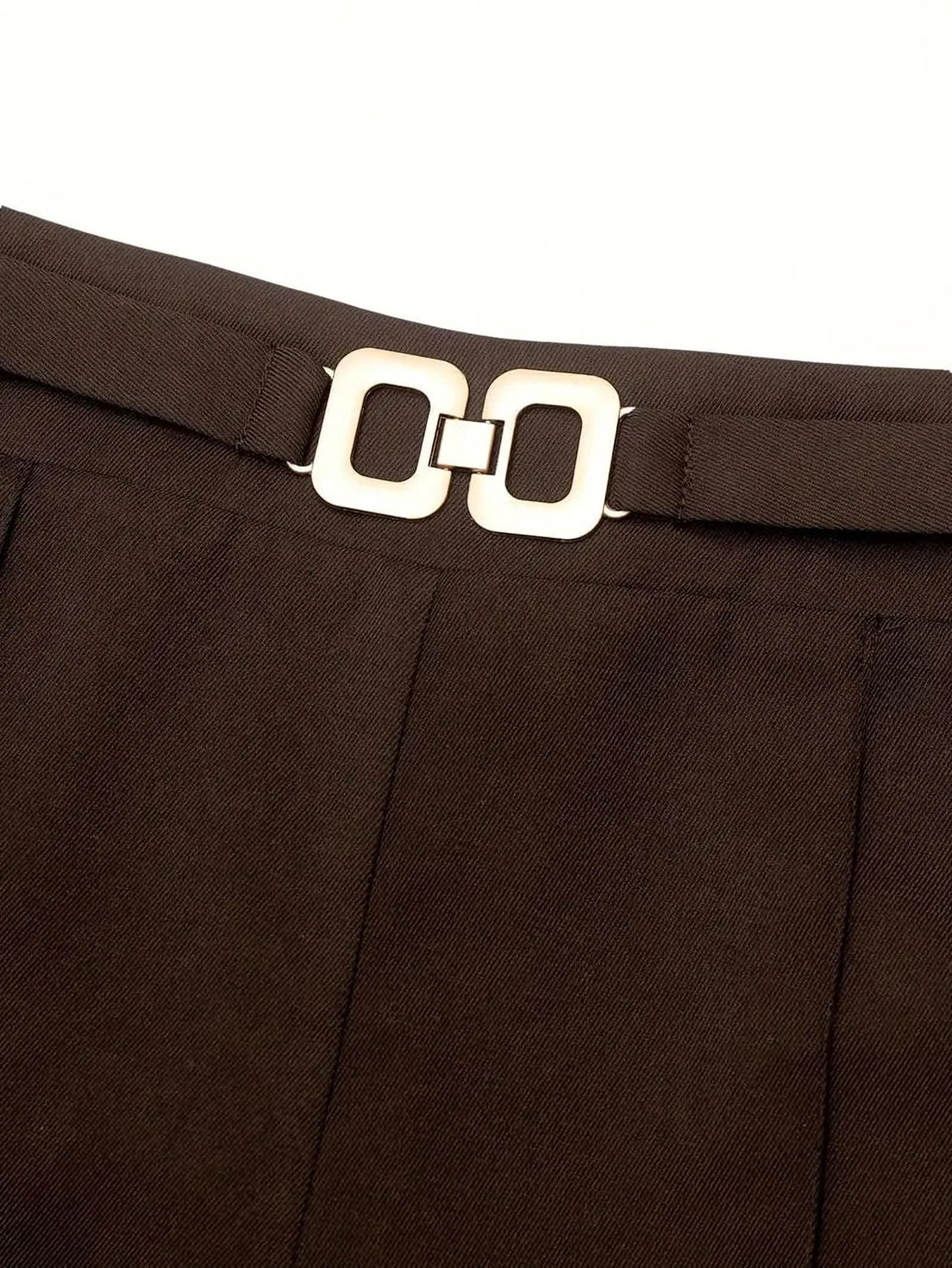 Giulia Women’s Straight-Leg Office Trousers – Solid Brown, All-Season, Versatile Fit