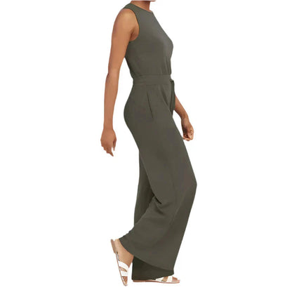 Lucia Women’s Sleeveless Jumpsuit – Light Blue, Airy Comfort for Spring–Summer
