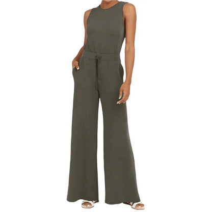 Lucia Women’s Sleeveless Jumpsuit – Light Blue, Airy Comfort for Spring–Summer