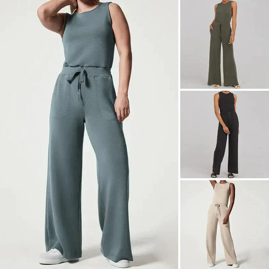Lucia Women’s Sleeveless Jumpsuit – Light Blue, Airy Comfort for Spring–Summer