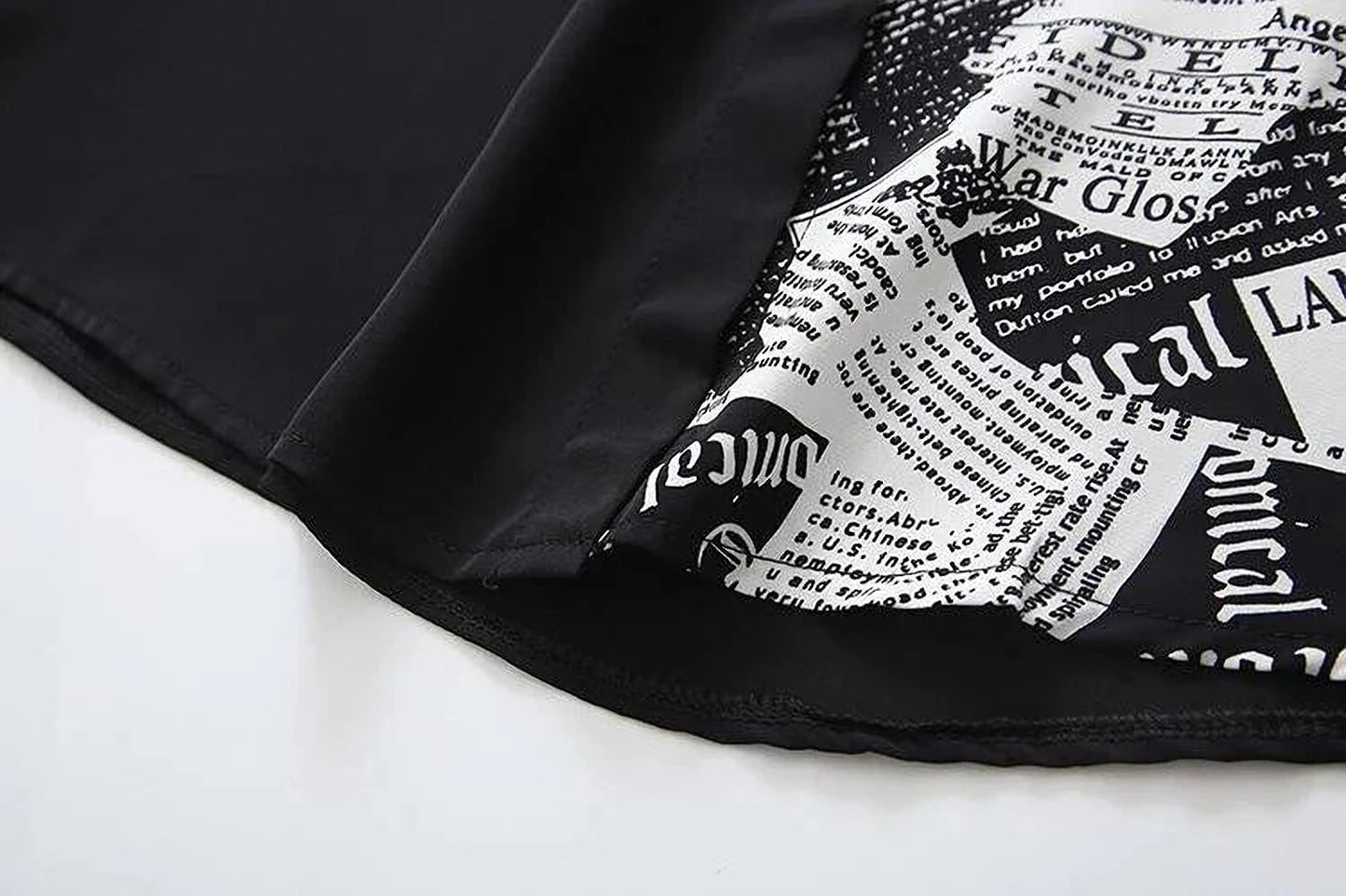 Bianca Newspaper Print Chiffon Blouse – Lightweight All-Season Office Chic