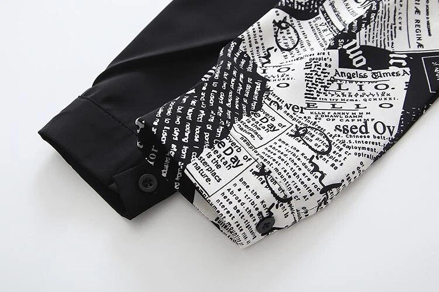 Bianca Newspaper Print Chiffon Blouse – Lightweight All-Season Office Chic